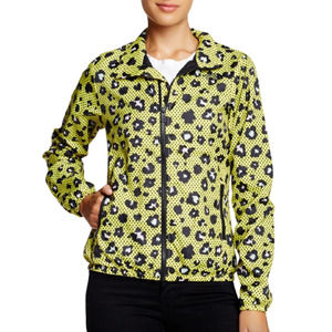 The North Face Women Penelope Jacket Blazing Yellow Dotted Leopard Outerwear MD